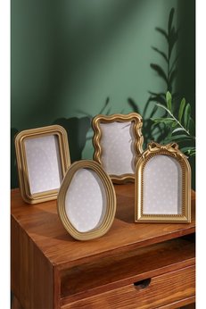 Eq deco Gold Dekoratif Fotoğraf Çerçeve Seti Dörtlü