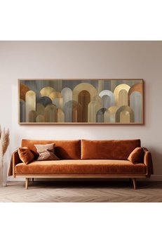 Dekorsiahome Ahşap Çerçeveli Panoramik Oturma Odası Salon Tablosu UZ0186