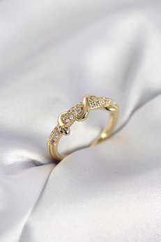 Evimdeyokyok Gold Renk Zirkon Taşlı Sarmal Yılan Model Kadın Yüzük Tj-Byk4068