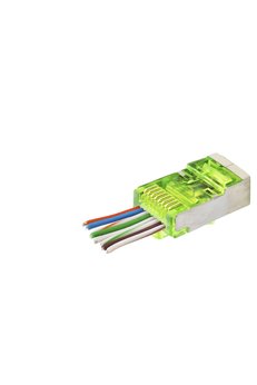 Evimdeyokyok Cat6E Ez Rj45 Metal Konnektör 100 Adet Plastik Kutu - Yeşil Nd2417