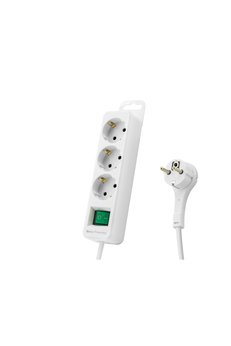 Evimdeyokyok Akım Korumalı Uzatma Kablosu 3 Priz Anahtarlı 306 Joule 3G1.0Mm Tam Bakır 1.5M - Beyaz Spgf03
