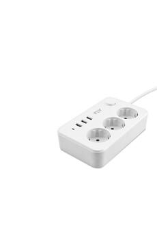 Evimdeyokyok Termal Akım Korumalı Uzatma Kablosu 3 Priz + 3X Usb 2.1A Anahtarlı 2 M - Beyaz 3406-01