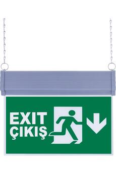 Evimdeyokyok Sg051-A2 Çift Yönlü Acil Yönlendirme Armatürü (Zincirli) Exit Çıkış Aşağı