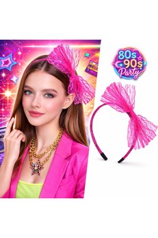 Evimdeyokyok 80’Ler 90’Lar Neon Pembe Dantel Taç Fiyonklu
