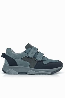 Ortopedikal 3880 Rakerplus Hakiki Deri Koyu Gri Siyah Çocuk Sneakers Spor Ayakkabı Cırtlı