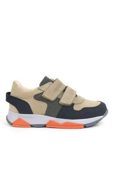 Ortopedikal 3880 Rakerplus Hakiki Deri Kum Gri Siyah Çocuk Sneakers Spor Ayakkabı Cırtlı