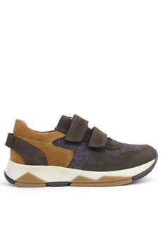 Ortopedikal 3880 Rakerplus Hakiki Deri Koyu Kahve-Taba Çocuk Sneakers Spor Ayakkabı Cırtlı