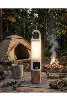 Eco Lounge Taşınabilir Led Kamp Feneri Usb Şarjlı Yüksek Parlaklık 500 Lümen Güç Göstergeli