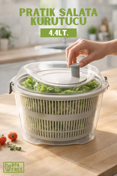 Nandy Home Pratik Salata Kurutucu - Sebze Yıkama ve Süzme Kabı - 4 4Lt.