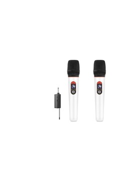 Evimdeyokyok Profesyonel Kablosuz Uhf 2 Mikrofonlu Set 6.35 Mm - Beyaz Hdx2791B