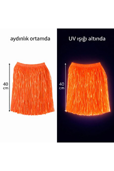 Evimdeyokyok Neon Turuncu Hawaii Parti Eteği 40 Cm
