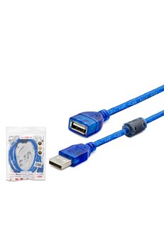 Evimdeyokyok Usb Uzatma Kablosu 3 M - Şeffaf Mavi Hdx7535