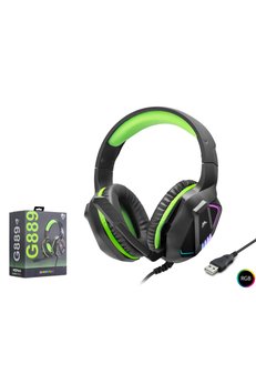 Evimdeyokyok Kulaklik Usb Rgb - Siyah/Yeşil G889