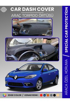e-biz Renault Fluence Navigasyonlu Büyük Ekranlı Torpido Örtüsü Panel Torpido Koruma Tam Uyum