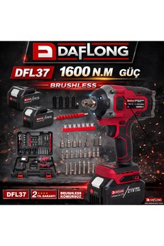 DAFLONG 21V Profesyonel 15 Pilli Kömürsüz 1/2 1600NM Torklu Somun Sıkma Makinası -DFL-37E