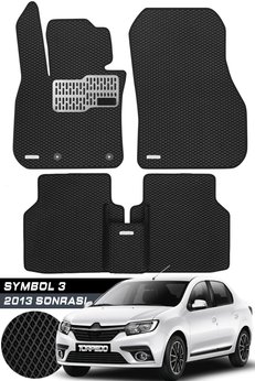 TORPEDO Renault Symbol 2013 Sonrası Uyumlu Hücreli Premium Eva Paspas Seti Tam Set Siyah