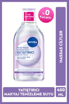 NIVEA Yatıştırıcı Micellar Makyaj Temizleme Suyu 400ml Yüz Göz ve Dudak Kızarıklık Karşıtı Hassas Cilt