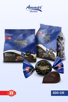 AMMAR 500 GR Türk Kahvesi Dolgulu %25 Kakao'lu Bitter Çikolata Kaplamalı Glutensiz Bayramlık İkramlık