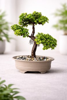 Lineva Dekoratif Yapay Bonsai Mini Ağaç – Masaüstü Ev Ofis Süs Bitkisi