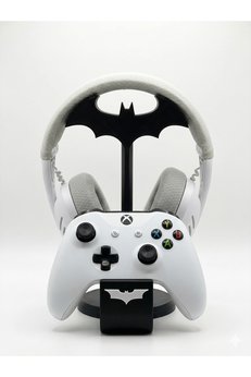 Miralux Batman Gamer Kulaklık Standı Xbox ve Playtation Uyumlu 2’li Kumanda ve Kulaklık Standı Dekoratif 22 Cm Siyah
