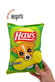 Havhav Hav’s Yeşil Peluş Cips Köpek Oyuncağı Hışırtılı Sesli Yumuşak Köpek Oyun Arkadaşı