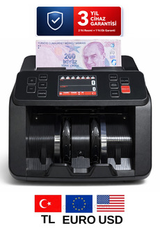 AlGeliyo Sesli Karışık Para Sayma Makinesi MIX 80 Tl Ve Euro Karışık Sayım - Dolar Adet Sayım Müşteri Ekranı
