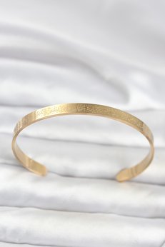 Evimdeyokyok 316L Çelik Gold Renk Ayetel Kürsi Yazılı Bileklik Tj-Bb8370