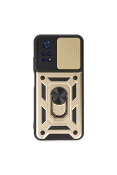 Evimdeyokyok Xiaomi Poco M4 Pro 4G Kılıf Pars Lens Yüzüklü Silikon - Gold
