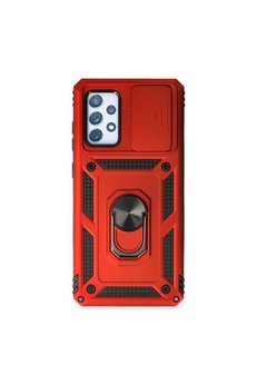 Evimdeyokyok Samsung Galaxy A52 Kılıf Pars Lens Yüzüklü Silikon - Kırmızı