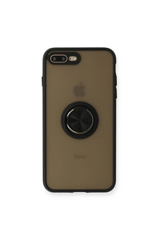 Evimdeyokyok Apple İphone 7 Plus Kılıf Montreal Yüzüklü Silikon Kapak - Siyah