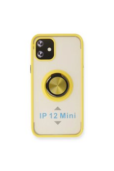 Evimdeyokyok Apple İphone 12 Mini Kılıf Montreal Yüzüklü Silikon Kapak - Sarı