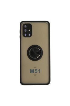 Evimdeyokyok Samsung Galaxy M51 Kılıf Montreal Yüzüklü Silikon Kapak - Siyah