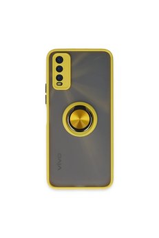 Evimdeyokyok Vivo Y11S Kılıf Montreal Yüzüklü Silikon Kapak - Sarı