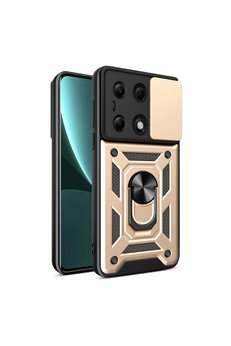 Evimdeyokyok Xiaomi Poco M6 Pro 4G Kılıf Pars Lens Yüzüklü Silikon - Gold