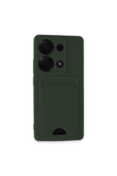 Evimdeyokyok Xiaomi Redmi Note 13 Pro 4G Kılıf Kelvin Kartvizitli Silikon - Koyu Yeşil