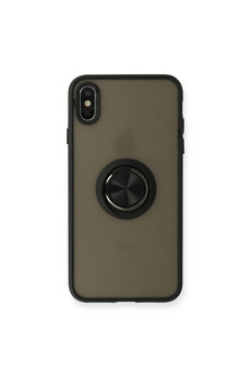 Evimdeyokyok Apple İphone Xs Max Kılıf Montreal Yüzüklü Silikon Kapak - Siyah