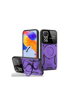 Evimdeyokyok Xiaomi Redmi Note 11 Pro Kılıf Joy Lens Standlı Kapak - Mor