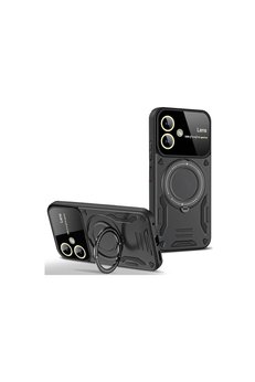 Evimdeyokyok Samsung Galaxy A05 Kılıf Joy Lens Standlı Kapak - Siyah