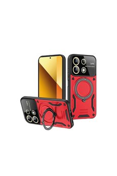 Evimdeyokyok Xiaomi Redmi Note 13 4G Kılıf Joy Lens Standlı Kapak - Kırmızı