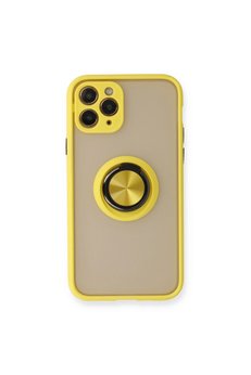 Evimdeyokyok Apple İphone 11 Pro Kılıf Montreal Yüzüklü Silikon Kapak - Sarı