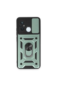 Evimdeyokyok Xiaomi Redmi 12C Kılıf Pars Lens Yüzüklü Silikon - Yeşil