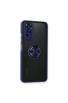 Evimdeyokyok Xiaomi Redmi Note 11 Kılıf Montreal Yüzüklü Silikon Kapak - Lacivert
