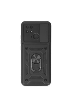 Evimdeyokyok Xiaomi Redmi 10C Kılıf Pars Lens Yüzüklü Silikon - Siyah