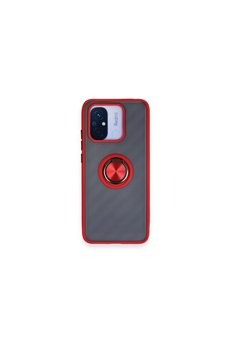 Evimdeyokyok Xiaomi Redmi 12C Kılıf Montreal Yüzüklü Silikon Kapak - Kırmızı