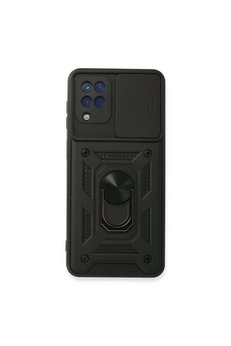 Evimdeyokyok Samsung Galaxy A22 Kılıf Pars Lens Yüzüklü Silikon - Siyah