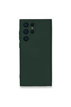 Evimdeyokyok Samsung Galaxy S23 Ultra Kılıf Nano İçi Kadife Silikon - Koyu Yeşil