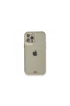 Evimdeyokyok Apple İphone 12 Pro Kılıf Liva Taşlı Silikon - Beyaz