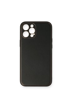 Evimdeyokyok Apple İphone 12 Pro Max Kılıf Coco Deri Silikon Kapak - Siyah