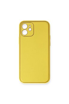 Evimdeyokyok Apple İphone 12 Kılıf Coco Deri Silikon Kapak - Sarı