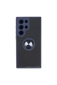 Evimdeyokyok Samsung Galaxy S23 Ultra Kılıf Montreal Yüzüklü Silikon Kapak - Lacivert